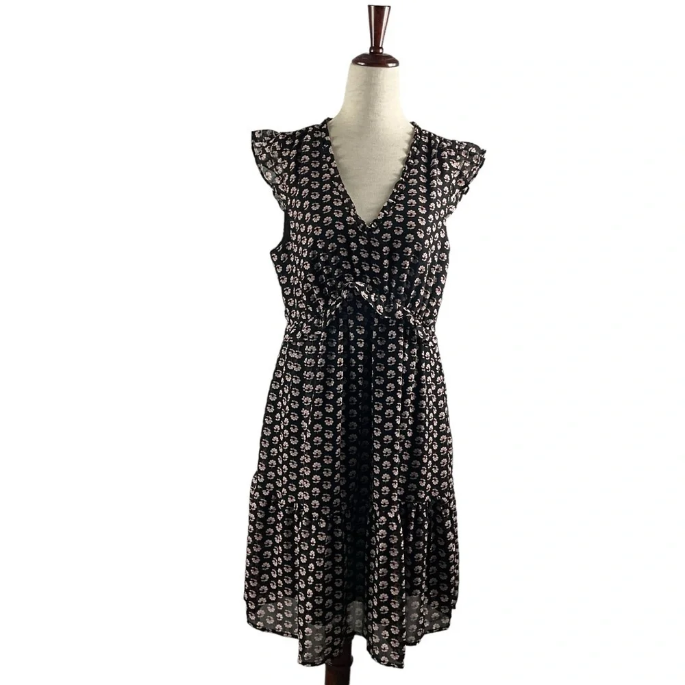 J.Crew Ruffle V Neck‎ Floral Cap Sleeve Dress NWT